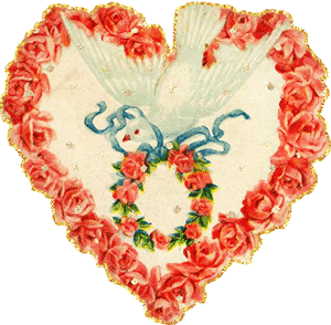 Gif animé coeur colombe